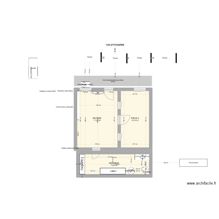 BOUTIQUE FLEURS FINESv0. Plan de 3 pièces et 40 m2