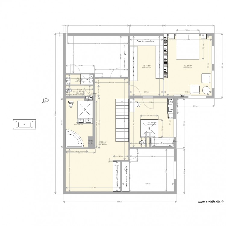 1 ER SDB1. Plan de 0 pièce et 0 m2