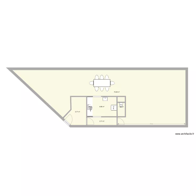 Maison place V3 RDC. Plan de 