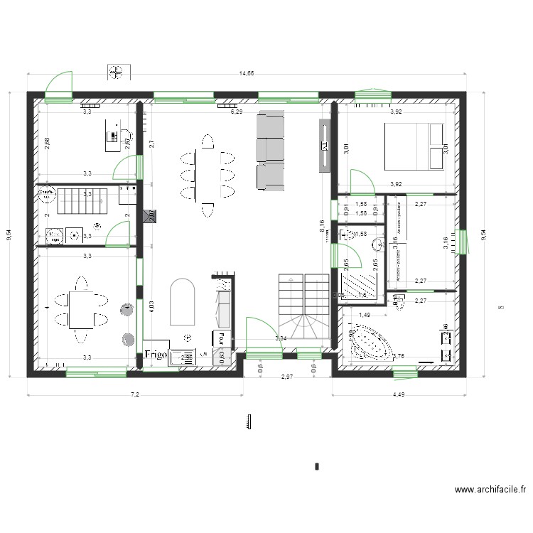 plan 24-07-23. Plan de 10 pièces et 243 m2