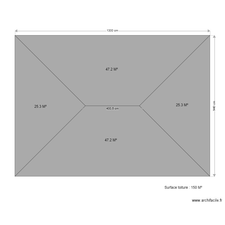 vue dessus toiture. Plan de 0 pièce et 0 m2