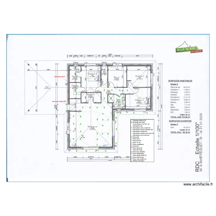 villa ludo et jenny elec. Plan de 