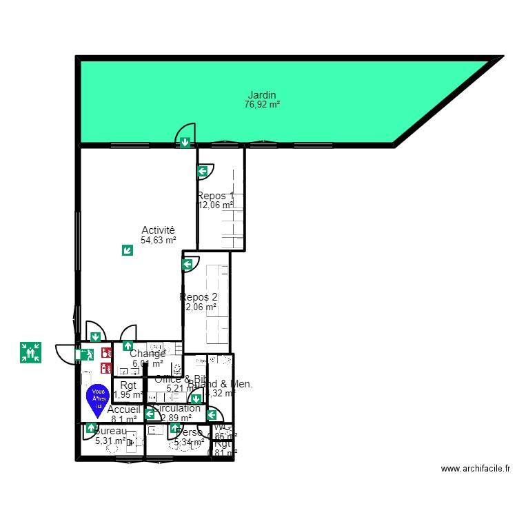 B91U2AC projet V2_Evac 1. Plan de 0 pièce et 0 m2