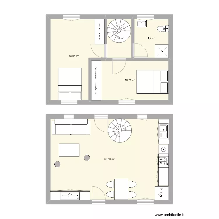 Aubas Porcherie. Plan de 