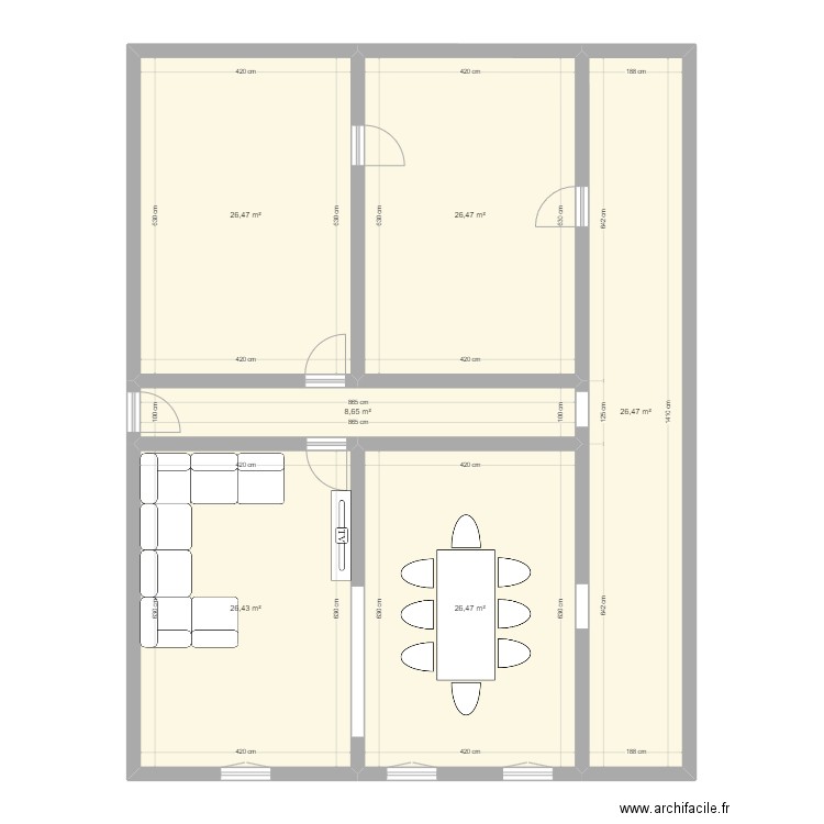 RDC MARAIN2. Plan de 6 pièces et 141 m2