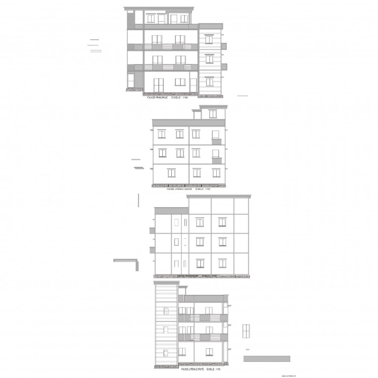 FACADE. Plan de 14 pièces et 123 m2