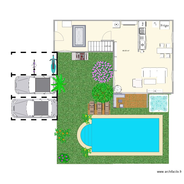 JARDIN. Plan de 0 pièce et 0 m2