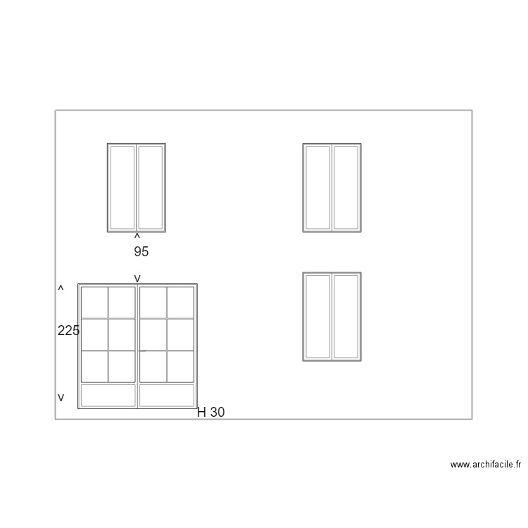 façade arrière nouvelle situation . Plan de 0 pièce et 0 m2