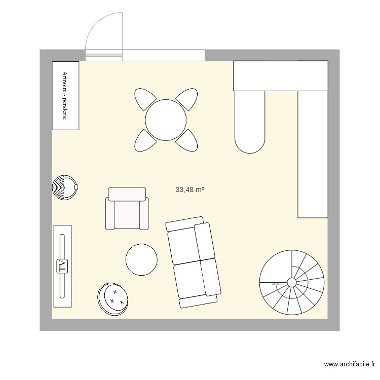 Grange chatillon option 1. Plan de 6 pièces et 66 m2