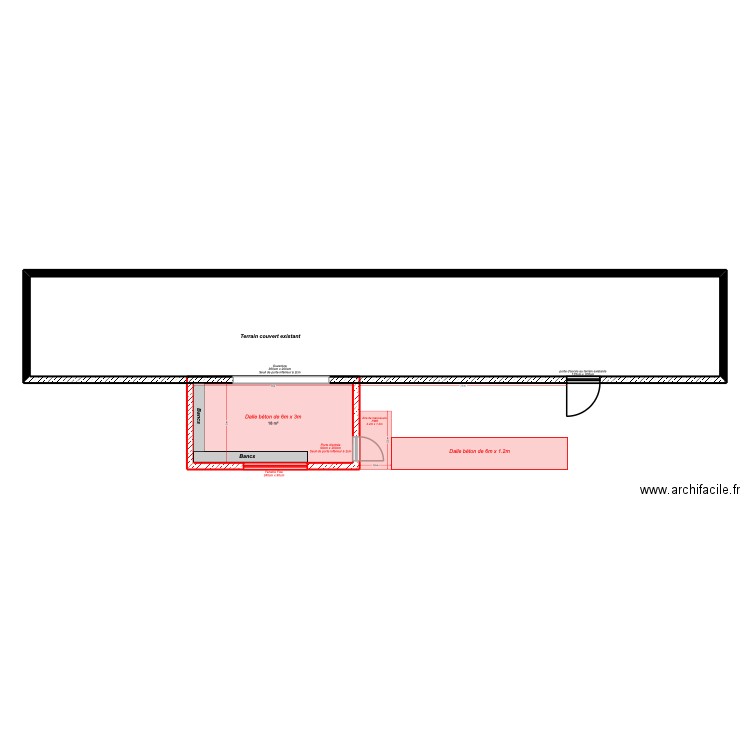 plan tennis v2. Plan de 2 pièces et 116 m2
