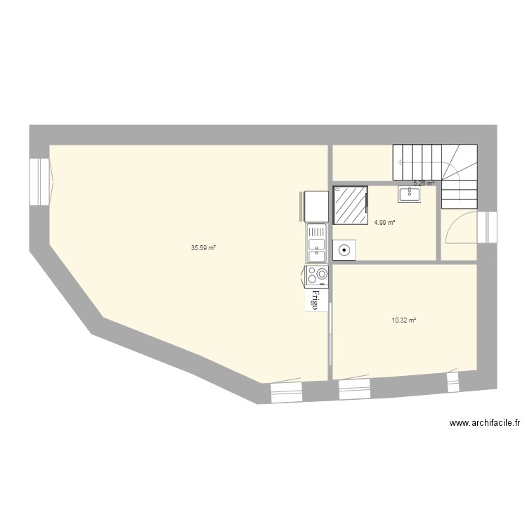 Projet Saint Etienne 1er étage. Plan de 0 pièce et 0 m2