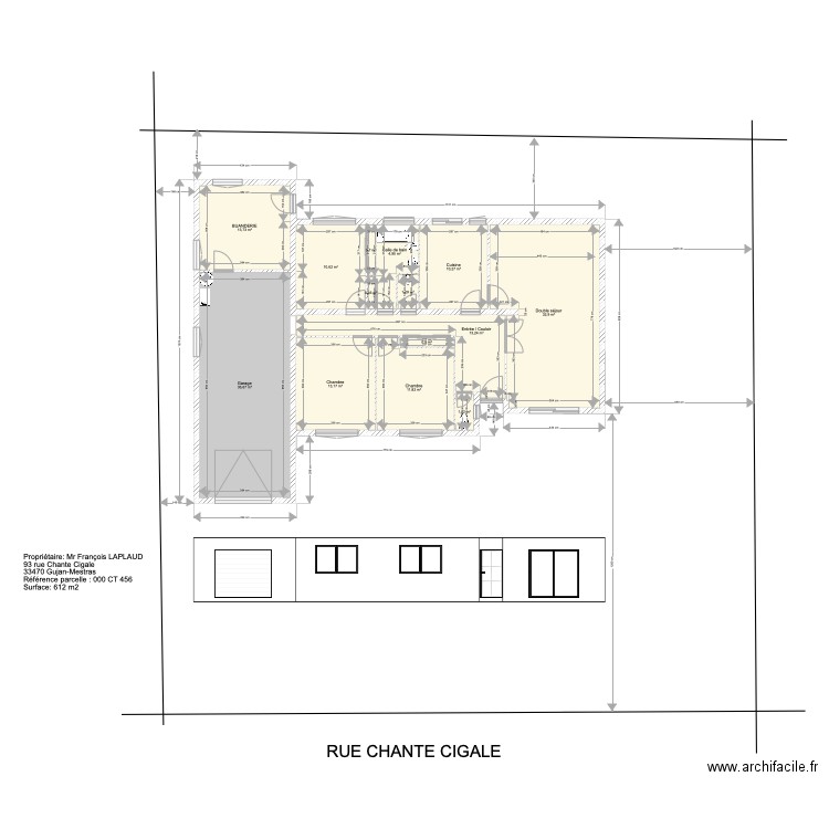 PLAN MAISON EXISTANT. Plan de 14 pièces et 152 m2