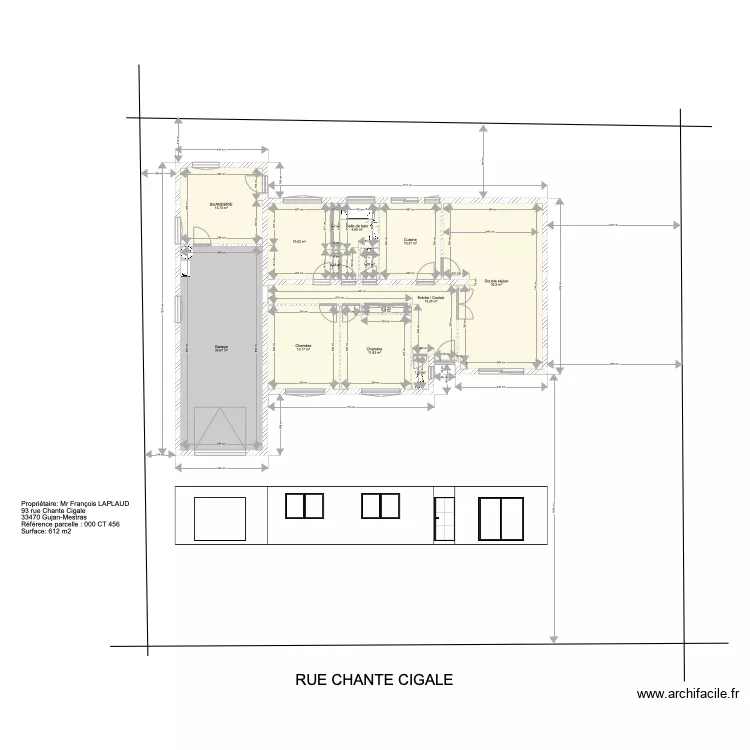 PLAN MAISON EXISTANT. Plan de 