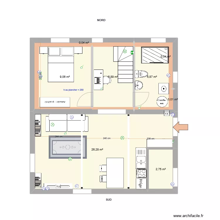 Etable Laiterie Pinceloup Option2. Plan de 
