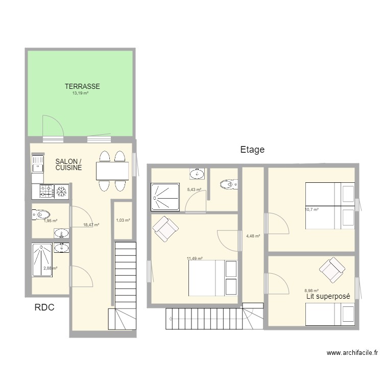 Gîte MONET. Plan de 0 pièce et 0 m2