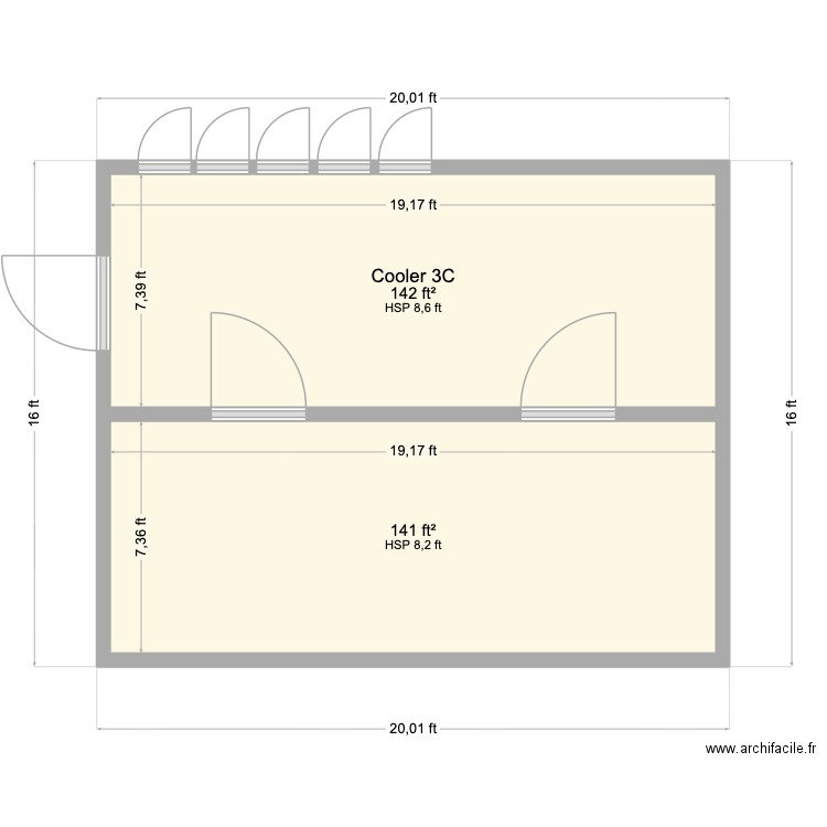 Cooper 2 Room. Plan de 2 pièces et 26 m2