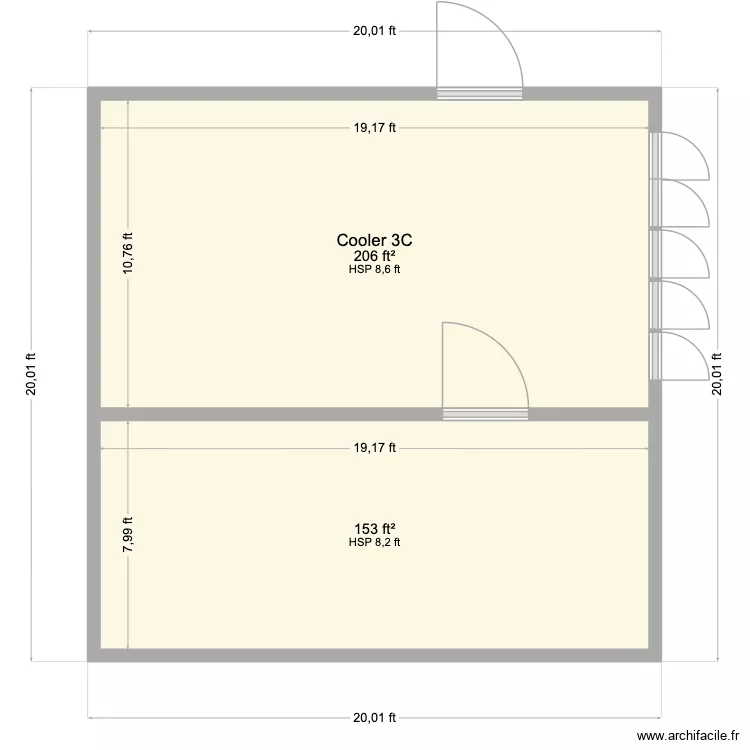 Cooper 2 Room. Plan de 