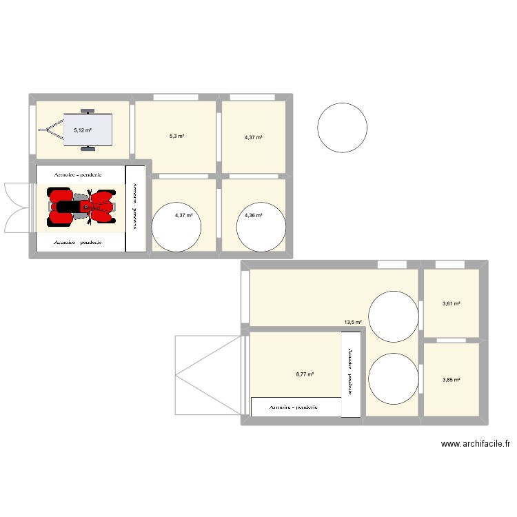 garage. Plan de 10 pièces et 62 m2