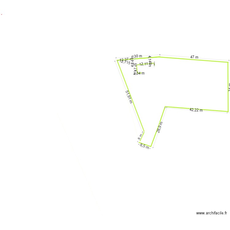 contour parcelle existante et maison. Plan de 0 pièce et 0 m2