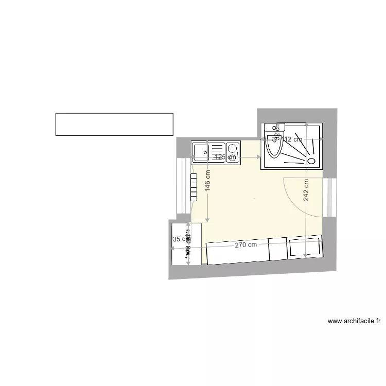 Chambre de bonne 2. Plan de 