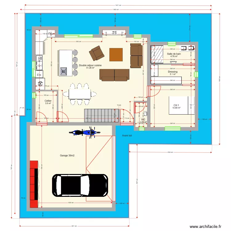 Plan Etage 116m2. Plan de 