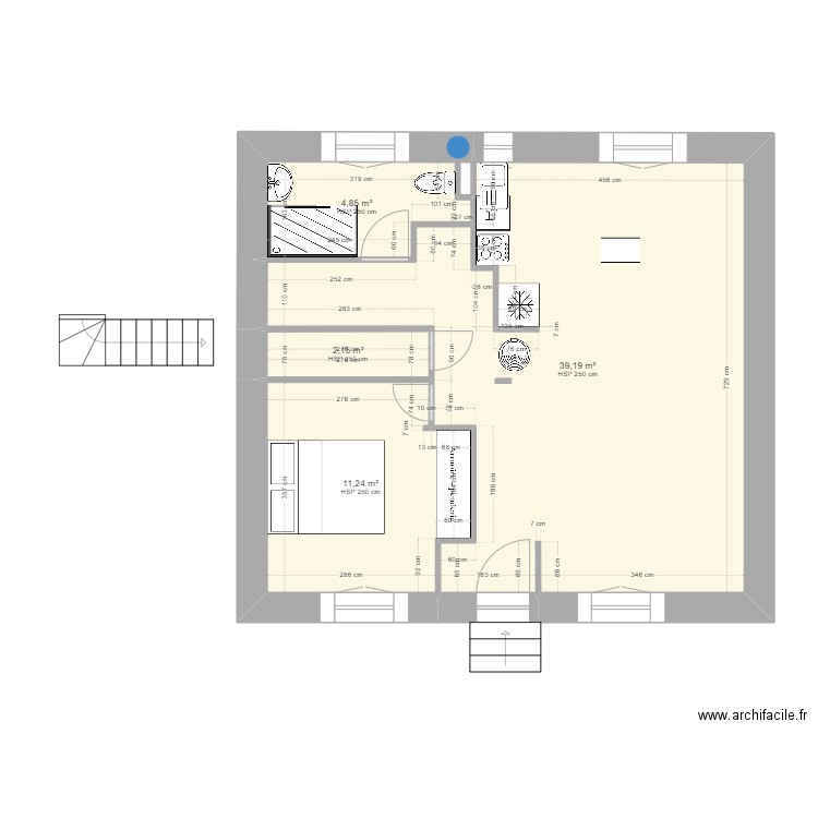 BREGILLE_R0_V3. Plan de 5 pièces et 58 m2