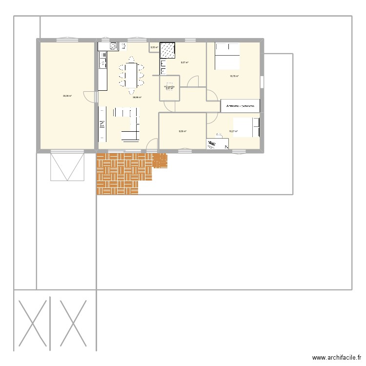 Construction Maison Peronas. Plan de 8 pièces et 120 m2