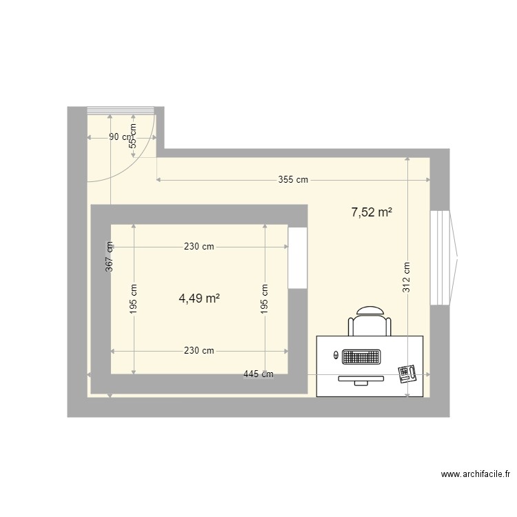 Bureau. Plan de 0 pièce et 0 m2