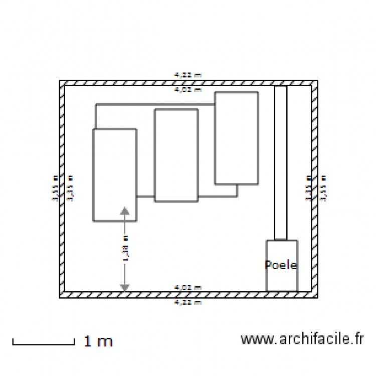 mur salon suite. Plan de 0 pièce et 0 m2