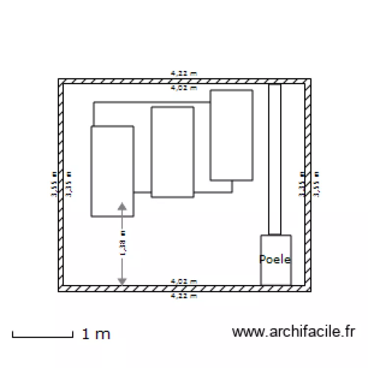 mur salon suite. Plan de 