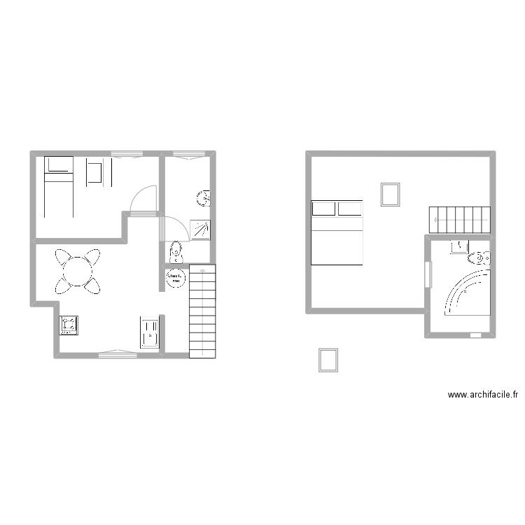 plan. Plan de 3 pièces et 39 m2