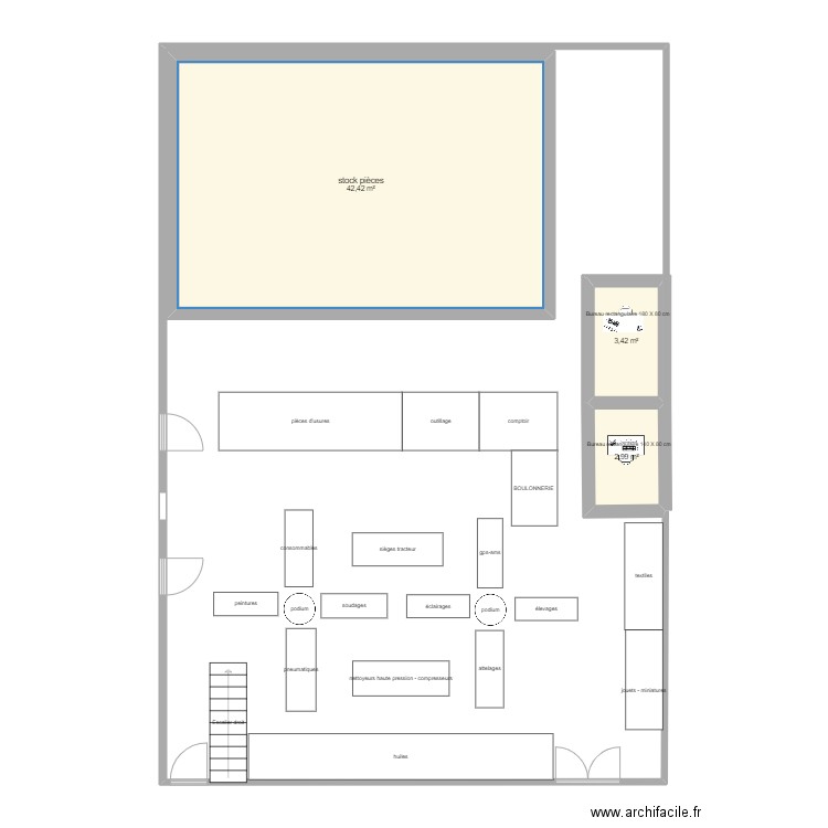 claas beauvois. Plan de 3 pièces et 49 m2