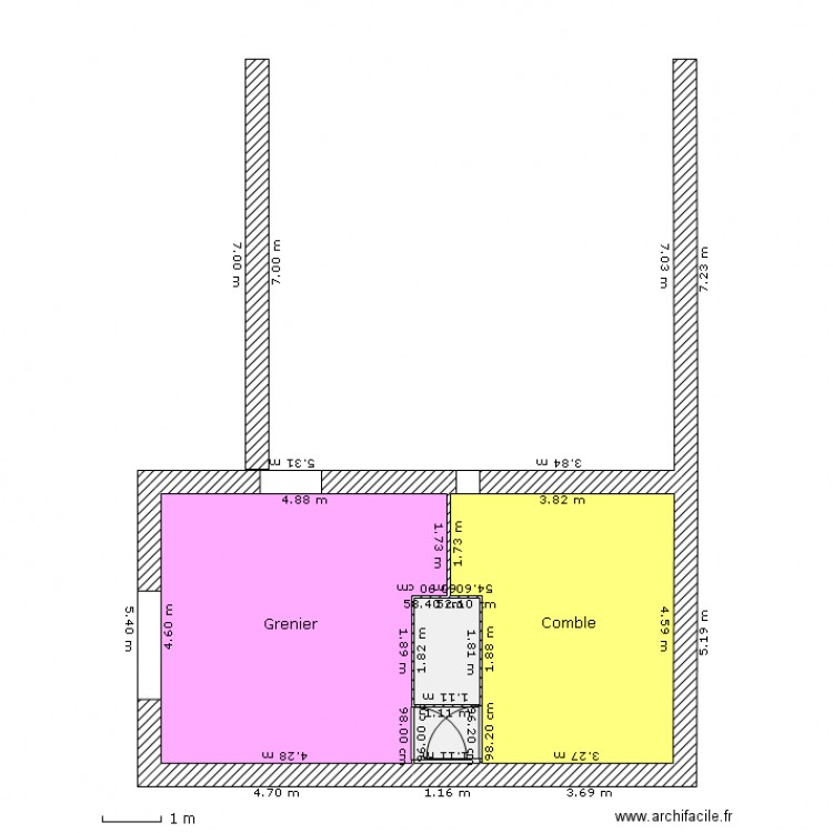 Grenier. Plan de 0 pièce et 0 m2