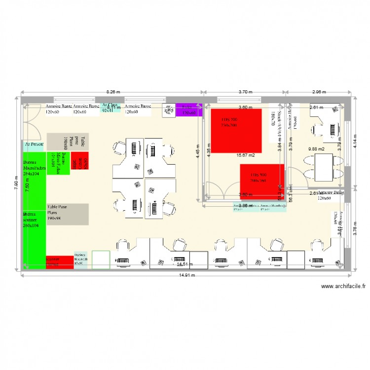 Bureau Reprographie V13. Plan de 0 pièce et 0 m2