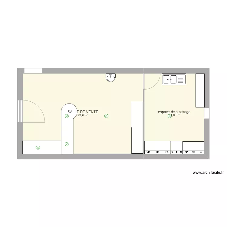 salle de vente. Plan de 