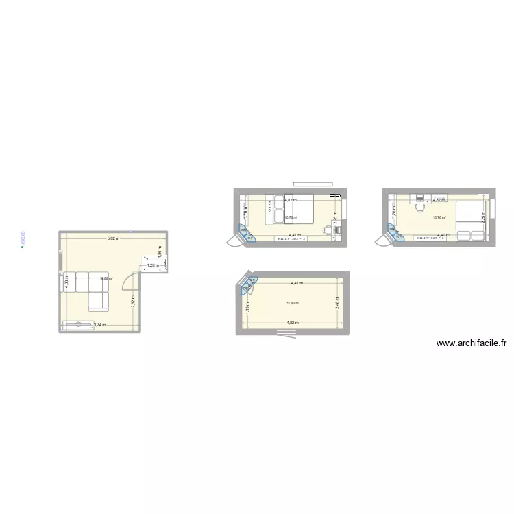 ChambrePhotos2. Plan de 4 et 53 m² ChambrePhotos2. Plan de 4 et 53 m²