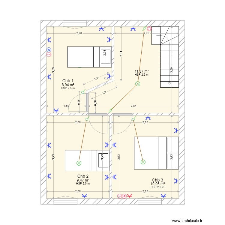 J-B Etage1. Plan de 0 pièce et 0 m2