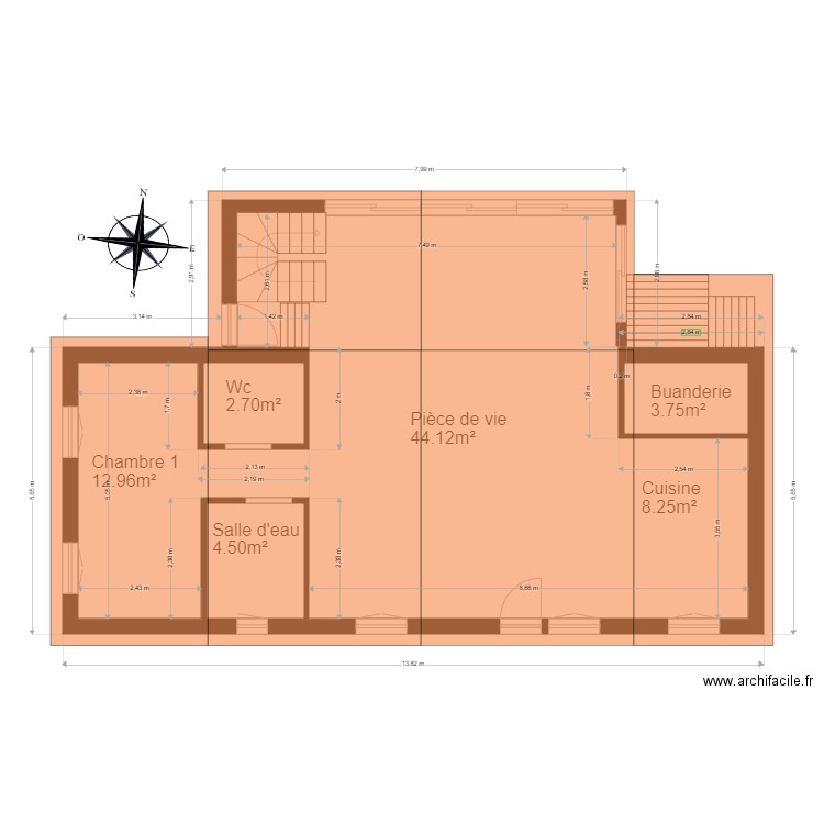 Dan  existant. Plan de 0 pièce et 0 m2