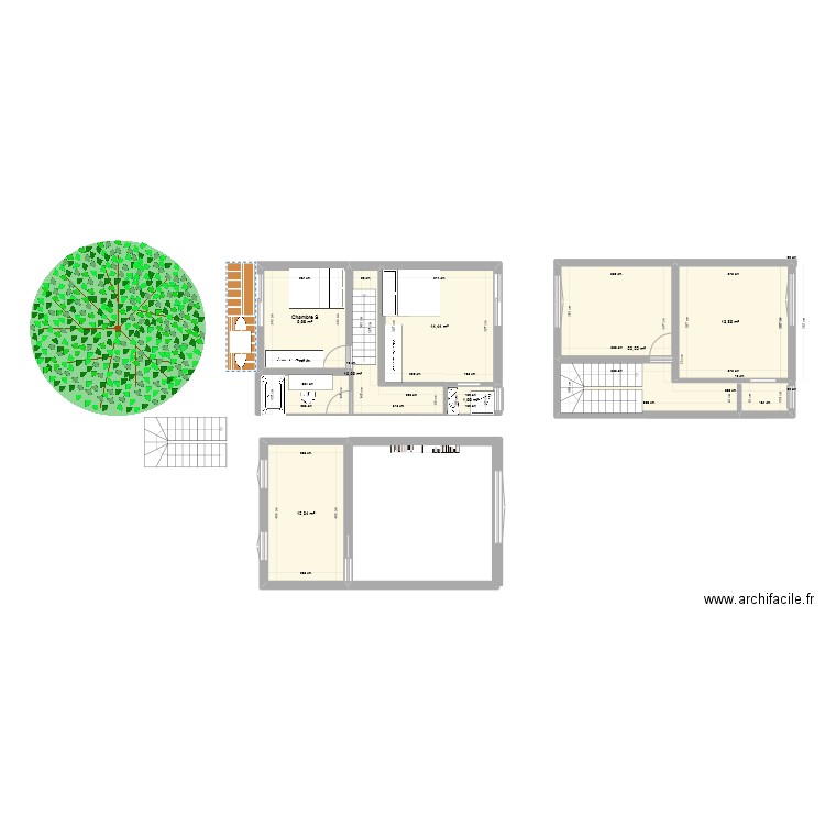 Extension 1. Plan de 7 pièces et 85 m2