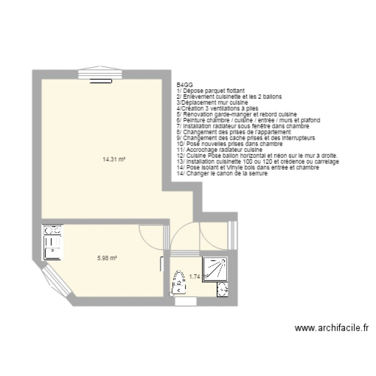 ROSIERS BGG. Plan de 0 pièce et 0 m2