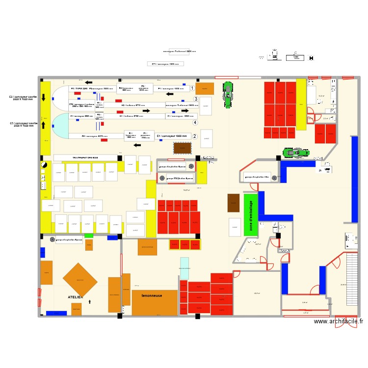 PROJET N14 10/07/2023. Plan de 14 pièces et 900 m2