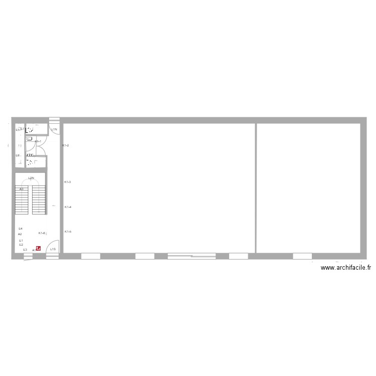 Fenil. Plan de 2 pièces et 273 m2