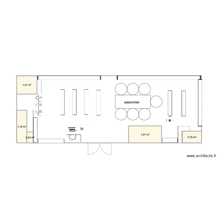 Feu Vert. Plan de 5 pièces et 5 m2