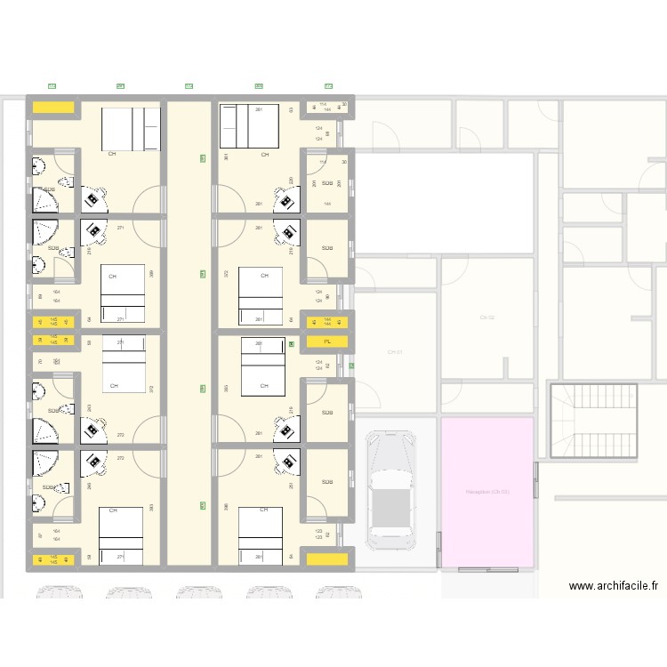 Plan Nouveau Bouaké avec R+1. Plan de 0 pièce et 0 m2
