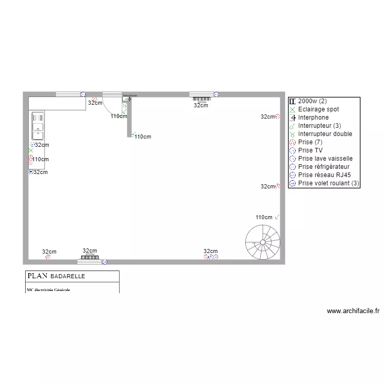 badarelle hauteur . Plan de 