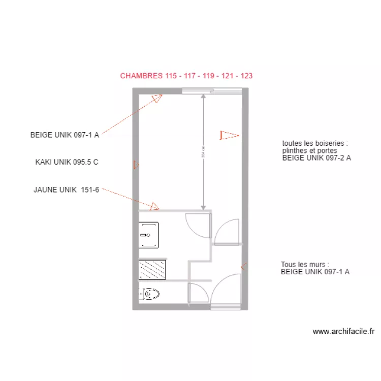 PEINTURES CHAMBRES 115 117 119 121 123. Plan de 