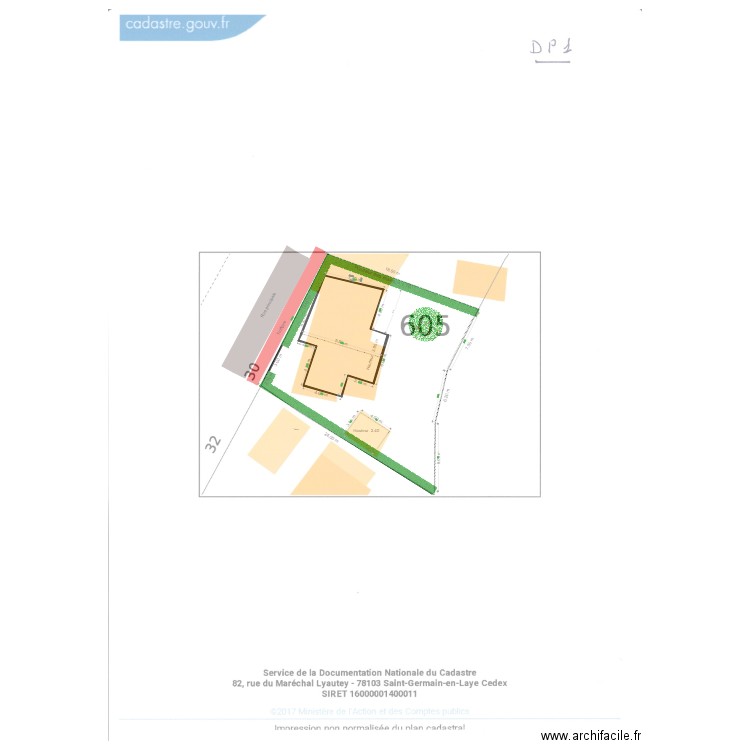 Plan de Masse 2. Plan de 2 pièces et 106 m2