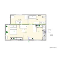 Bungalow avec chambre et sdb