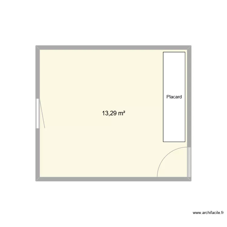 Chambre 1.. Plan de 1  et 13 m²