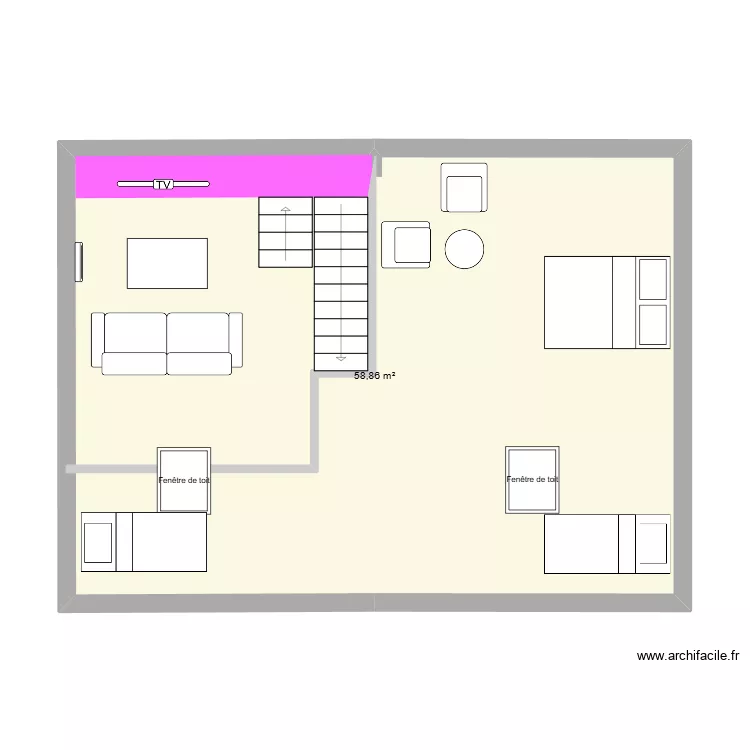 Bergerie N++1. Plan de 1 et 59 m² Bergerie N++1. Plan de 1 et 59 m²